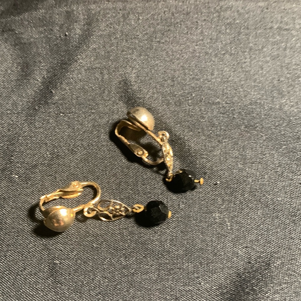 Vintage Gold And Black Clip Ons.   #008